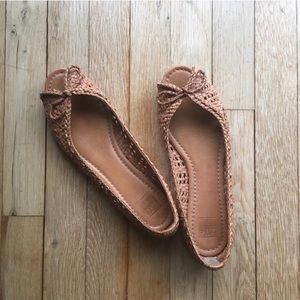 Frye Peep Toe Flats I’m Woven Leather